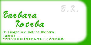 barbara kotrba business card